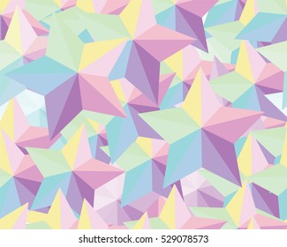 Seamless pattern with sky and colorful stars. Vector tiling background. Holiday background stars decorations.