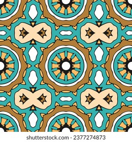 Seamless pattern with Slavic ethnic ornament. Vector illustration