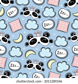 seamless pattern sleep mask, doodle