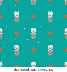 seamless pattern sleeping bear for baby textiles without gradient