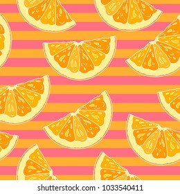 Seamless pattern with slice of orange.