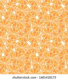 seamless pattern of slice oranges, fresh, summer