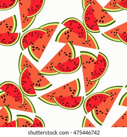 seamless pattern with a slice of watermelon vector illustration