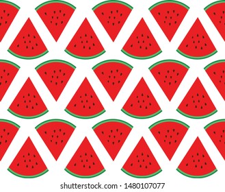 Seamless pattern of slice watermelon wallpaper background - Vector illustration