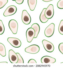 Vocado en lonas sin soldadura con semillas sobre fondo de coral, Ilustración vectorial para papel envoltorio, tarjetas de felicitación, papel tapiz, tela