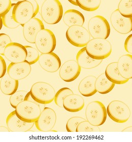 Seamless pattern with sliced bananas