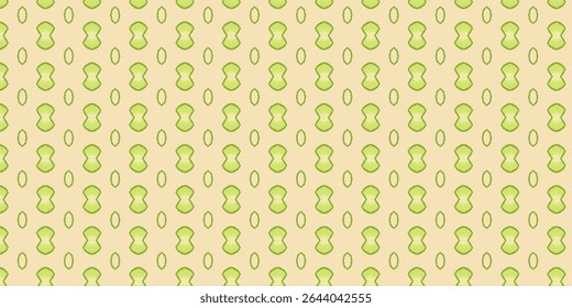 Seamless pattern with sliced green vegetables on a soft beige background, perfect for healthy food-themed design, packaging, or eco-friendly textiles.