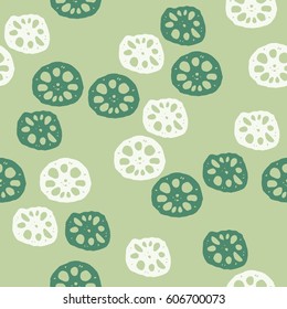 Seamless pattern of sliced lotus root