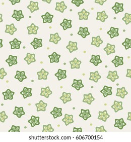 Seamless pattern of sliced okras