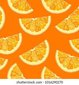 Seamless pattern with sliced orange. 