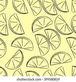 Seamless pattern with slices of lemon.