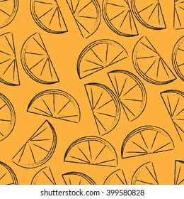 Seamless pattern with slices of lemon.