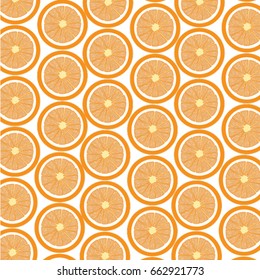 Seamless pattern slices of oranges. Vector illustration.