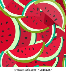 seamless pattern with the slices of watermelon. vector illustration