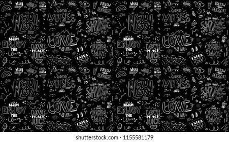 Seamless pattern with slogan. Tee print. Vector design.