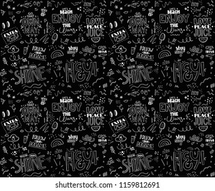 Seamless pattern with slogan. Tee print. Vector design.