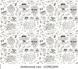 Seamless pattern with slogan. Tee print. Vector design.