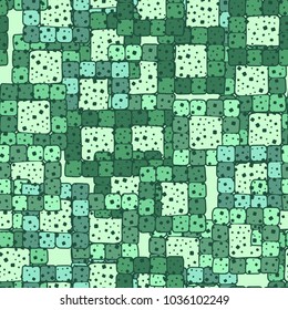 Seamless pattern of sloppy squares collected in square frames. Fashionable urban camouflage.