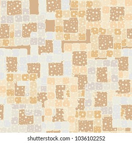 Seamless pattern of sloppy squares collected in square frames. Fashionable urban camouflage.