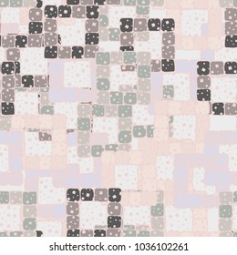 Seamless pattern of sloppy squares collected in square frames. Fashionable urban camouflage.