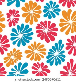 seamless pattern of small abstract flowers, simple vector pattern.