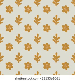 Nahtlose Muster von kleinen schönen Blumen im Boho-Stil. floraler Hintergrund für Textilien, Tapeten, Muster, Cover, Oberflächen, Druck, Umhüllung, Scrapbooking