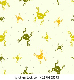 Seamless pattern of small and big frogs. Silhouette of a frog. Design for wallpapers, fabrics, posters.