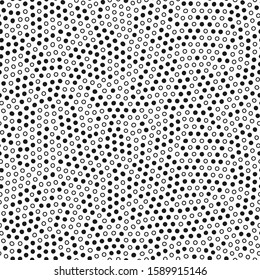 Seamless pattern with small black circles. Minimalist dots background. Black and white vector texture.