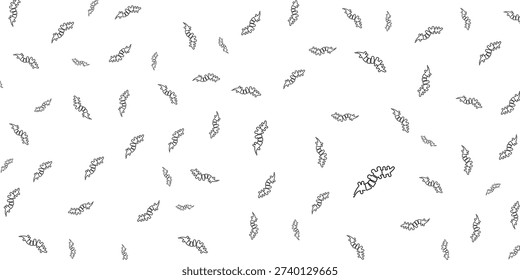 A seamless pattern of small, black and white, hand-drawn bats scattered across a white background. The bats are depicted in various orientations and sizes, creating a whimsical and slightly spooky aesthetic.
