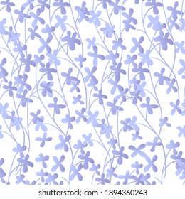 Seamless pattern with small blue flowers. Vector illustration.