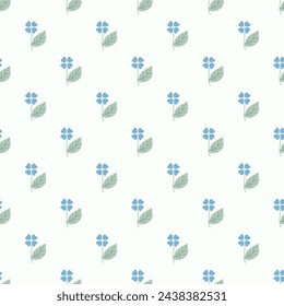 seamless pattern with small blue flowers