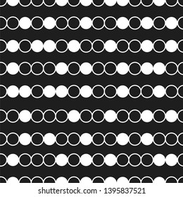 Seamless pattern with small circles monochrome simple shapes.