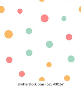 Seamless pattern with small colorful dots on a white background. Vector repeating texture.