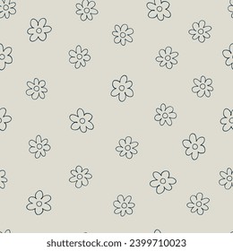 Patrón inmaculado con flores coloridas pequeñas de estilo retro. Retro 60, 70 diseño para envoltura de regalo, textil, decoración casera