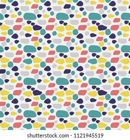 Seamless pattern with small colorful organic shapes. Abstract vector background