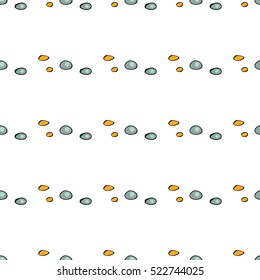 Seamless pattern of small colorful stones on a white background
