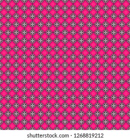 Seamless pattern in small cute flowers of lovely abstract elements in magenta, gray and black flowers. Vector floral art for textile, wallpaper, pattern fills, covers, surface, print, gift wrap.