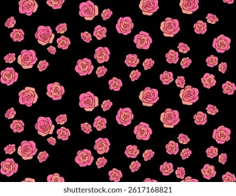 Seamless pattern with small cute roses. Fashion print. Vector illustration.