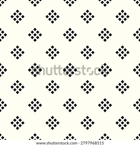 Seamless pattern with small diamond on beige background.