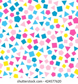 Seamless pattern with small different shapes on a white background. Vector repeating texture.