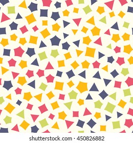 Seamless pattern with small different shapes. Vector repeating texture.