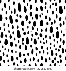 Seamless pattern with small dots or dashes. Regular rain motif. Black doodle ornament. Modern geometric background for textile, fabric, wallpaper, wrapping, gift wrap, paper, scrapbook and packaging