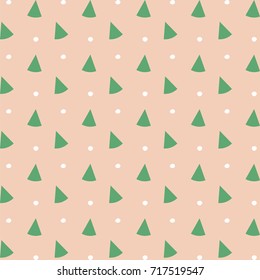 Seamless pattern with small dots and triangles background. Vector repeating texture.