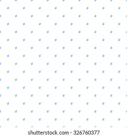 Seamless pattern with a small drop of water in the style of polka dot on a white background with blue drops