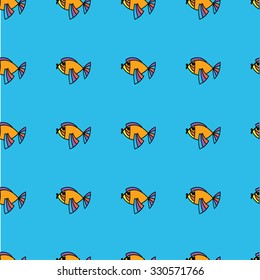 Seamless pattern with small fishes