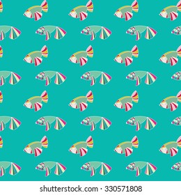 Seamless pattern with small fishes