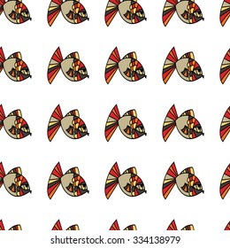 Seamless pattern with small fishes
