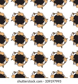 Seamless pattern with small fishes