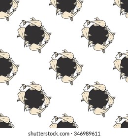 Seamless pattern with small fishes