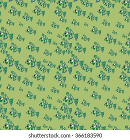 Seamless pattern with small fishes